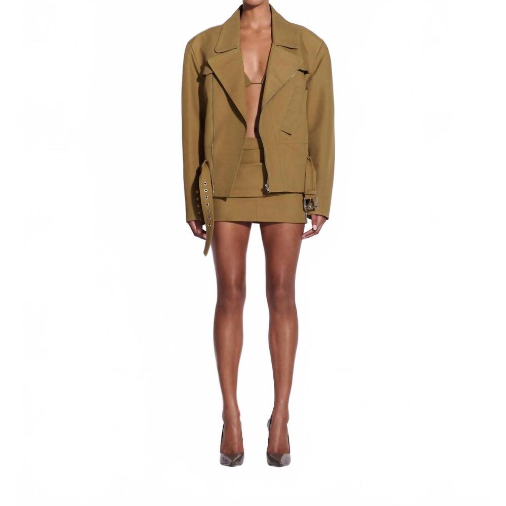 NEW ALEX PERRY low rise mini skirt in khaki